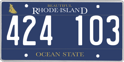 RI license plate 424103