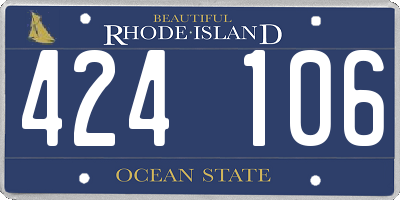 RI license plate 424106