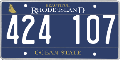RI license plate 424107