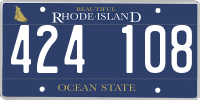 RI license plate 424108