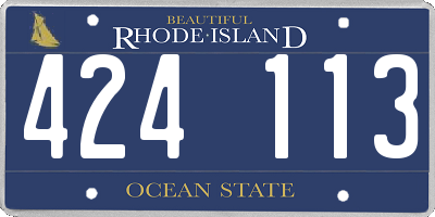 RI license plate 424113