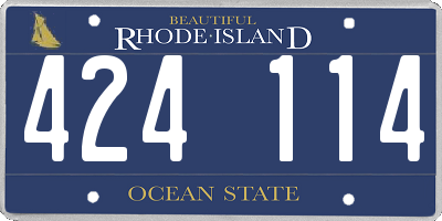 RI license plate 424114