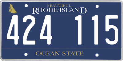 RI license plate 424115