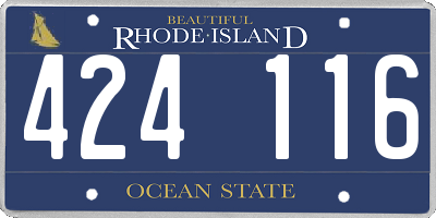 RI license plate 424116
