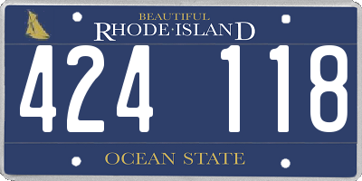 RI license plate 424118