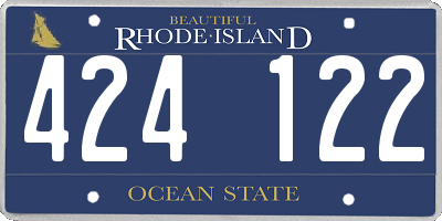 RI license plate 424122