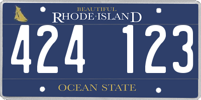 RI license plate 424123