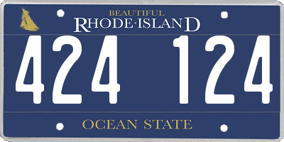 RI license plate 424124