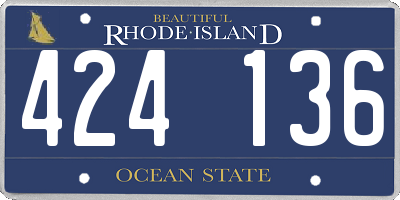 RI license plate 424136