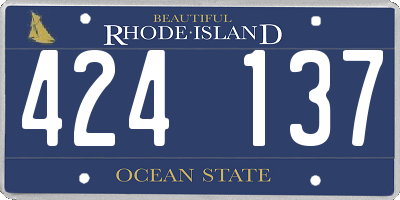 RI license plate 424137