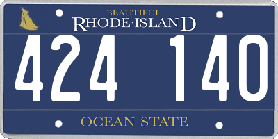 RI license plate 424140