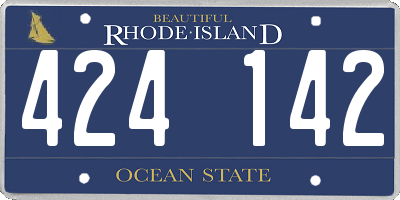 RI license plate 424142