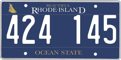 RI license plate 424145