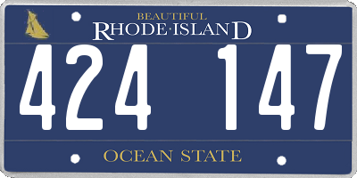 RI license plate 424147