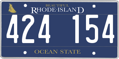 RI license plate 424154