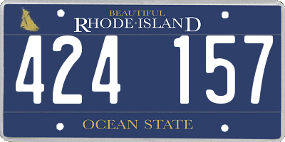 RI license plate 424157