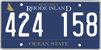 RI license plate 424158
