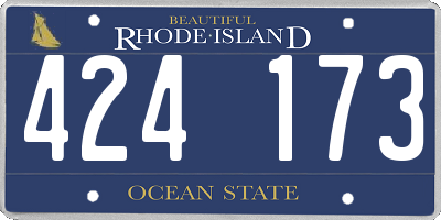 RI license plate 424173