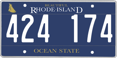 RI license plate 424174