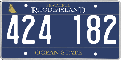 RI license plate 424182