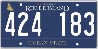 RI license plate 424183