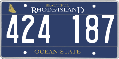 RI license plate 424187