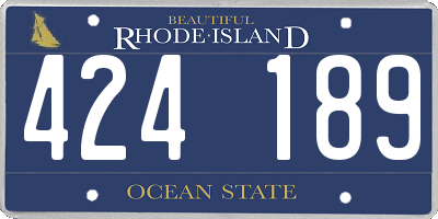 RI license plate 424189