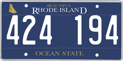 RI license plate 424194
