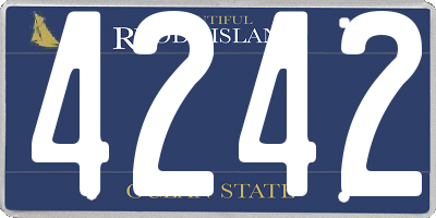 RI license plate 4242