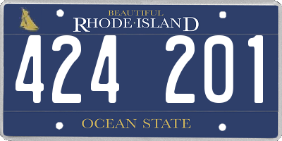 RI license plate 424201