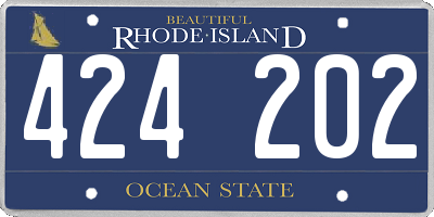 RI license plate 424202