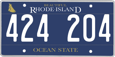 RI license plate 424204