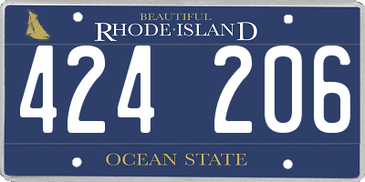 RI license plate 424206