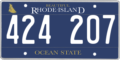 RI license plate 424207