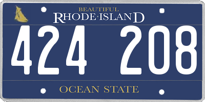 RI license plate 424208