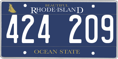 RI license plate 424209