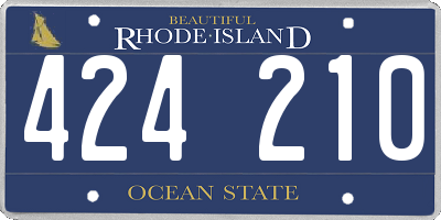 RI license plate 424210