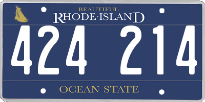 RI license plate 424214