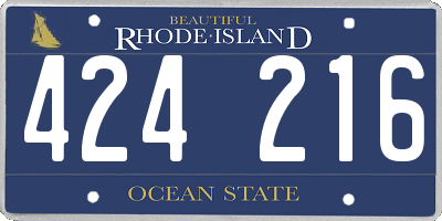 RI license plate 424216
