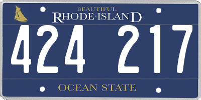 RI license plate 424217