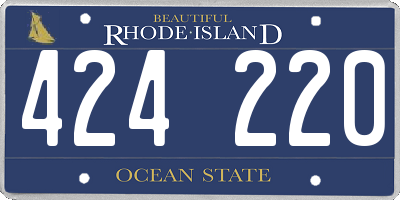 RI license plate 424220