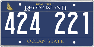 RI license plate 424221
