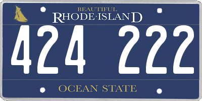 RI license plate 424222