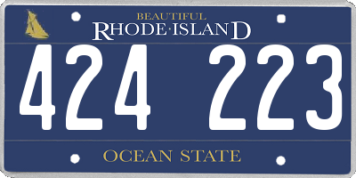 RI license plate 424223