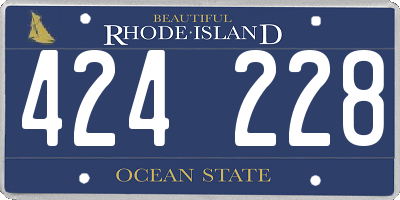 RI license plate 424228