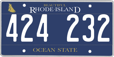 RI license plate 424232