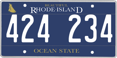 RI license plate 424234