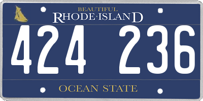 RI license plate 424236