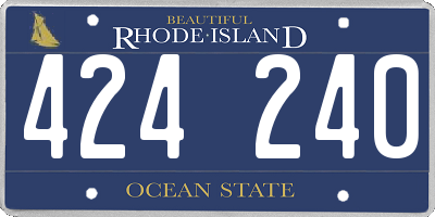 RI license plate 424240