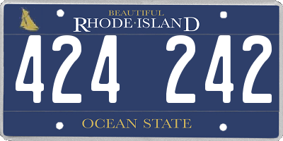 RI license plate 424242